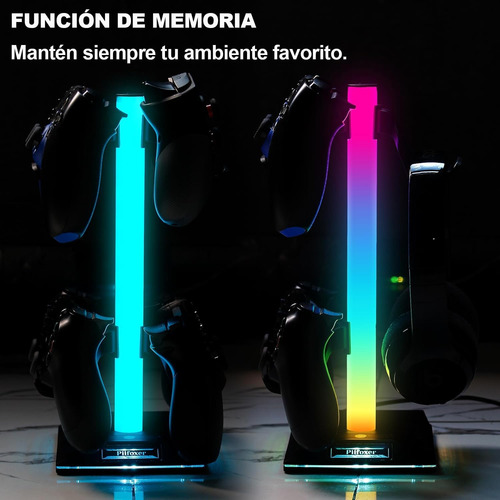 Soporte Para Auriculares Y Controles Con Luces Rgb Practico