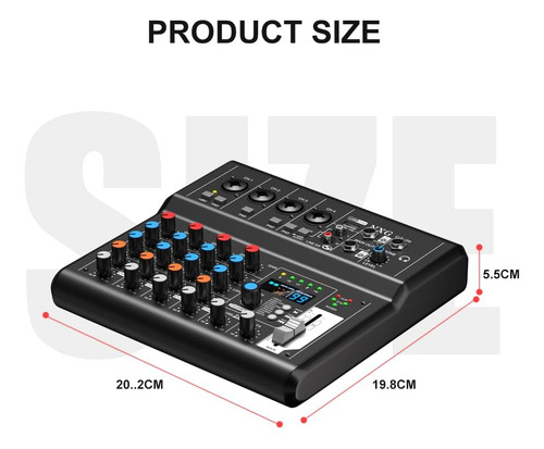 Yamnweo Gx-06 Mezclador De Audio Portátil De 6 Canales Con