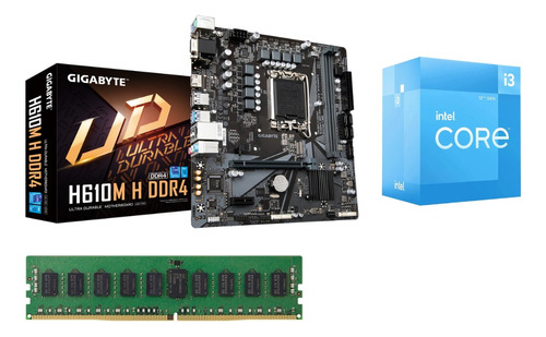 Kit Actualización Intel Core I3 12100 Gigabyte H610 16gb Kt