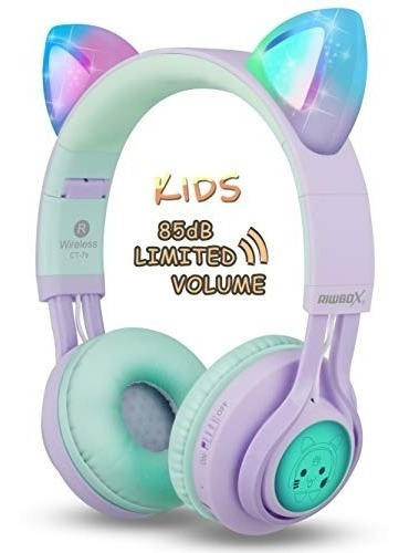 Riwbox Ct7s Auriculares De Diadema Para Niños Con Bluetooth 