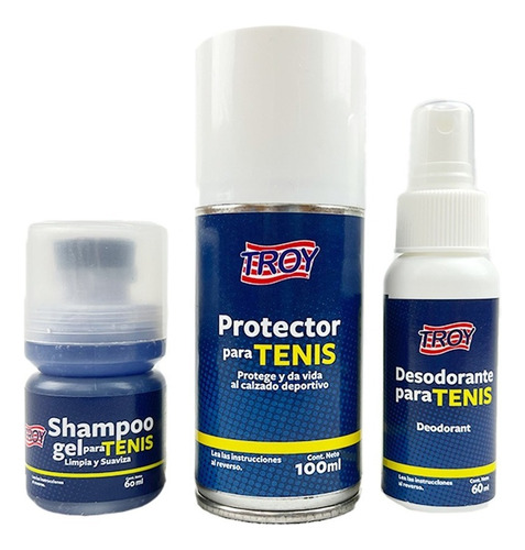 Kit De Limpieza Troy Shampoo Protector Desodorante De Tenis