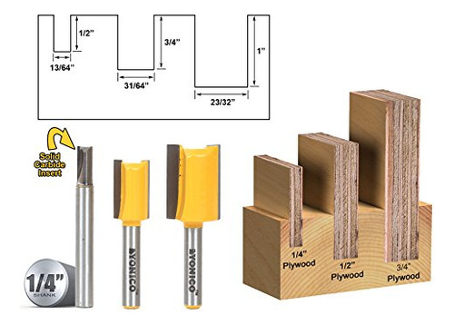 Juego De Brocas Yonico Router Dado, Brocas Rectas De Madera