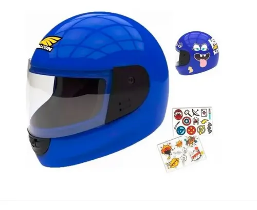 Casco Xs Moto Niño Niña Halcon H5 Kids Integral + Stickers