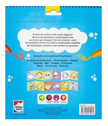 Livro-sanfona Para Colorir: Mar