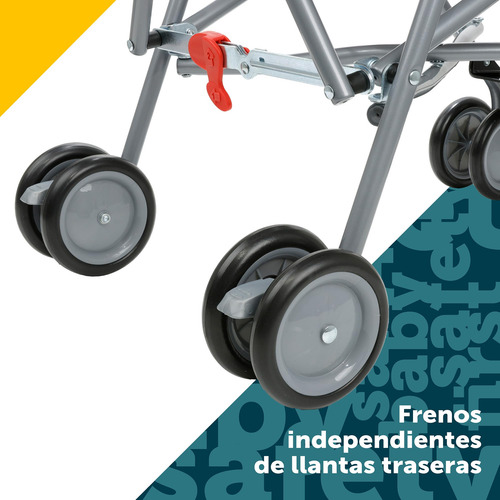 Carriola De Bastón Hasta 15kg Con Arnés Y Capota Gris