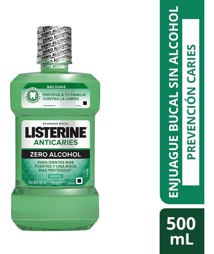Enjuague Bucal Listerine® Anticaries Zero Alcohol X 500 Ml