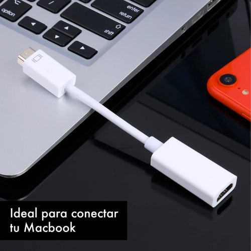 Imagen 3 de 10 de Adaptador Mini Dvi A Hdmi Compatible Macbook Black / White