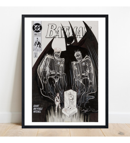 Cuadro Decorativo Batman Norm Breyfogle Sketch Comic Negro Negro