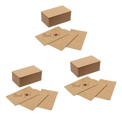 W 300 Tarjetas De Presentación De Papel Kraft En Blanco,