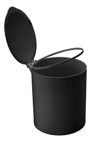 Lixeira De Banheiro 4 Litros + Escova Sanitária Com Suporte - Arthi Preto