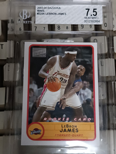 Tarjeta Lebron James Bazooka Minis Beckett 7.5