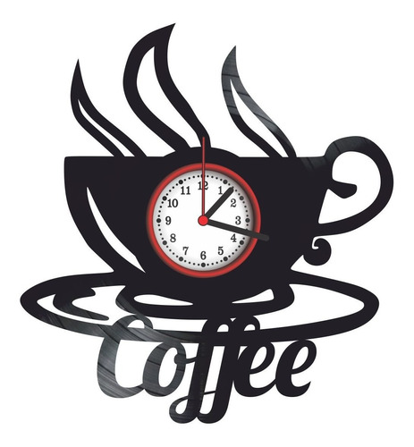 Relógio De Parede Disco Vinil - Xícara De Café - Coffee