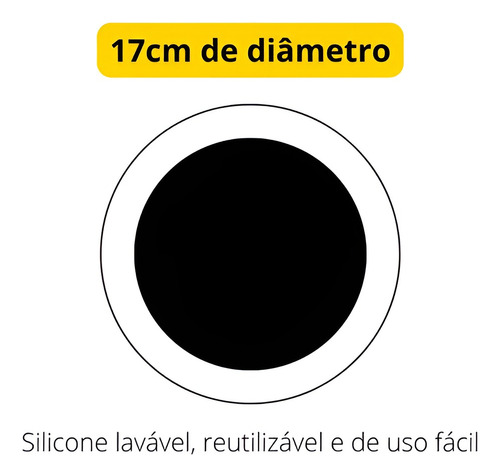 Kit 8 Un Protetor De Fogão Indução Silicone Redondo Preto