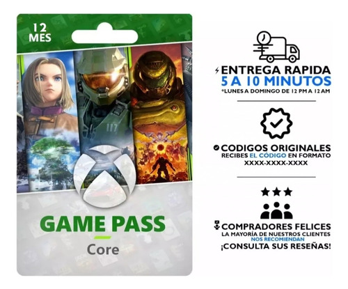 Xbox Game Pass Core 12 Meses