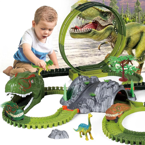 Juego De Juguetes De Pista De Dinosaurios, Juego De Juguetes