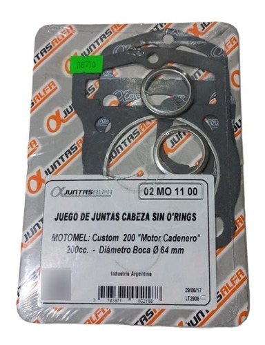 Junta Base Cilindro Motomel Custom 200 Cadenero 02mo1100 Mav