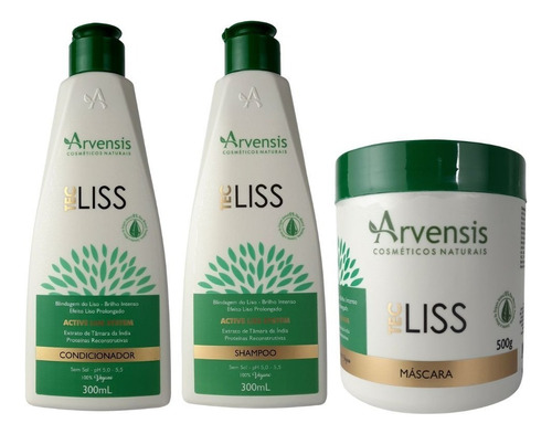 Kit Arvensis Tec Liss Shampoo + Condicionador + Mascara 500g