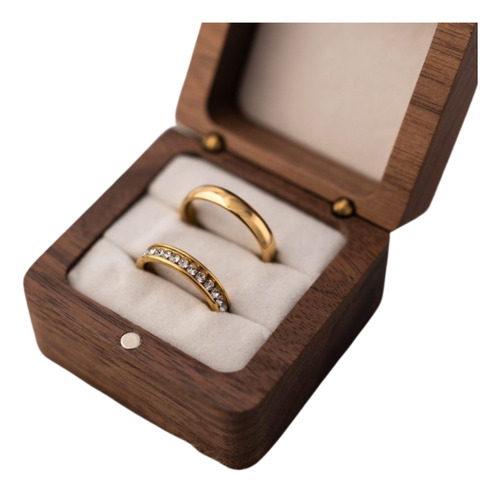 Par De Aliança Noivado E Casamento Banhada A Ouro 4mm