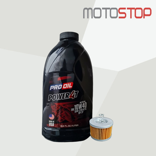 Imagen 2 de 4 de Aceite Pro Oil 10w40 Semi Sintético + Filtro Yamaha Fz 16
