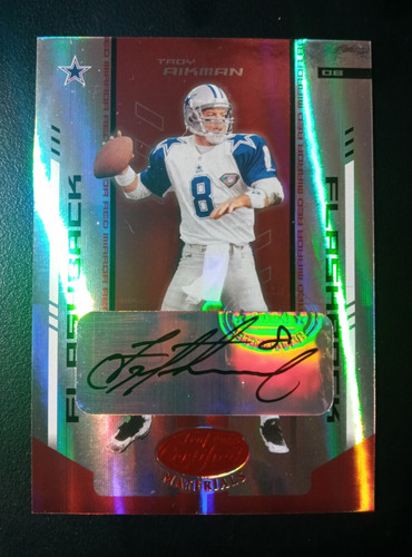 Troy Aikman Leaf Certified Materials Mirror Red Autógr 05/20