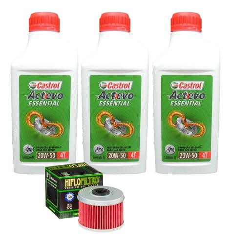 Óleo Castrol + Filtro Hiflo Honda Fourtrax 420 07- 113 20w50