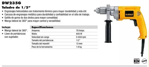 Taladro Percutor Dewalt DW235G 600 W
