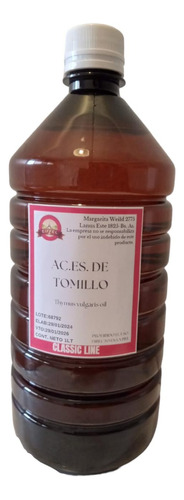 Aceite Esencial Tomillo 1lts Puro 100% Natural 