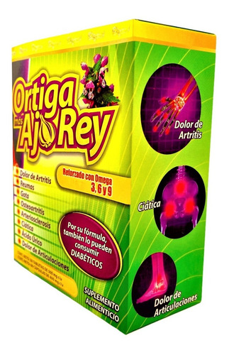 Imagen 7 de 9 de Ortiga Mas Ajo Rey Con Omega 3 6 9 Original (3 Cajas) Full