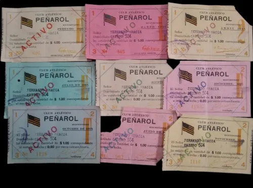 comprar 9 Antiguos Recibos 1935 Club Atlético Peñarol 