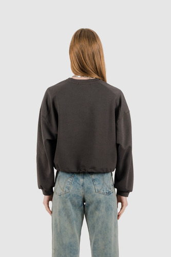 Polera Crop Loa Oversize - Gris