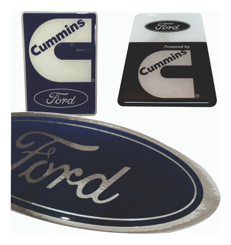 Calco Logo Ford  23 X 9 Cm. + Cummins (con Relieve)