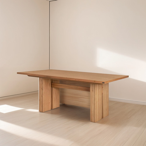 Juego Comedor Mesa Base Central 200x100 + 8 Sillas Osaka Roble Liso
