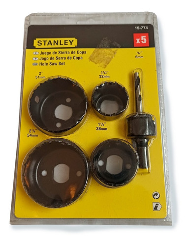 Stanley . Juego De Sierra De Copa. X5. (, 1/4  6mm, 1 1/4  3
