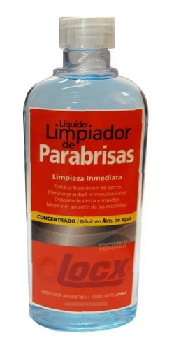 Imagen 1 de 2 de Liquido Limpia Parabrisas Locx X 250cc