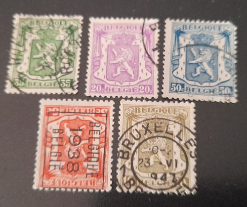 Sello Postal - Bélgica - Leon Heraldico 1936