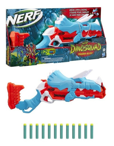 Lanzador Nerf Dinosquad Tricera-blast Con 12 Dardos 8+