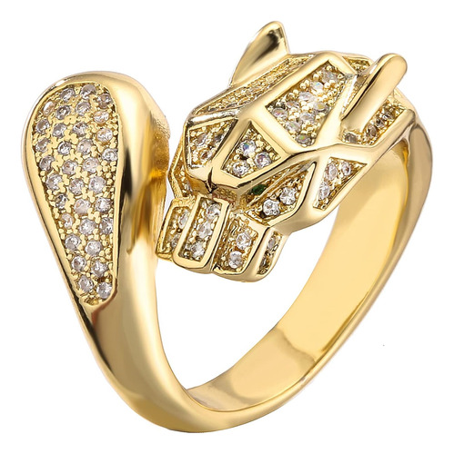 Anillo Ajustable De Oro De 14 Quilates Con Diamantes De Imit