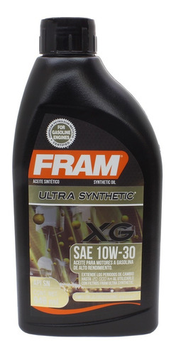 Aceite Motor Auto Fram 10w30 Dexos Api Sn Sintético 946ml