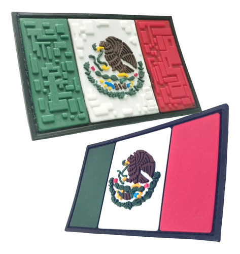 Parche Bandera México Táctico Con Velcro Unisex Kit De 2 Pzs
