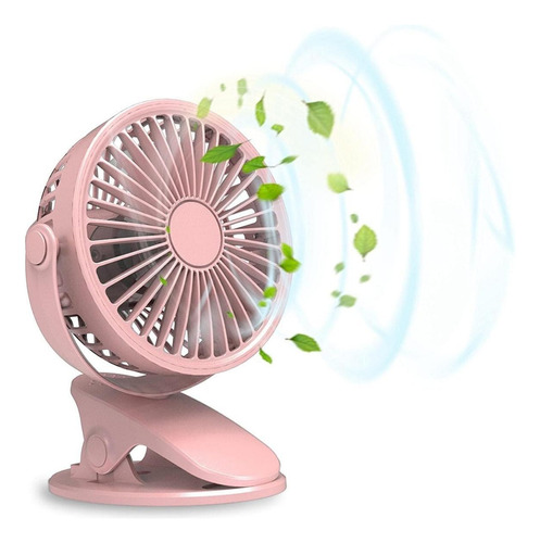 Mini Ventilador Com Clipe Recarregável Usb Silencioso