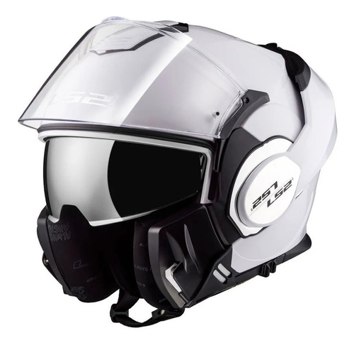 Capacete Ls2 Ff399 Valiant Modular Articulado Branco 