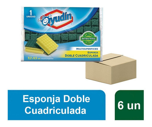 Ayudin Esponja Doble Cuadriculada Multisuperficies X 6 Un