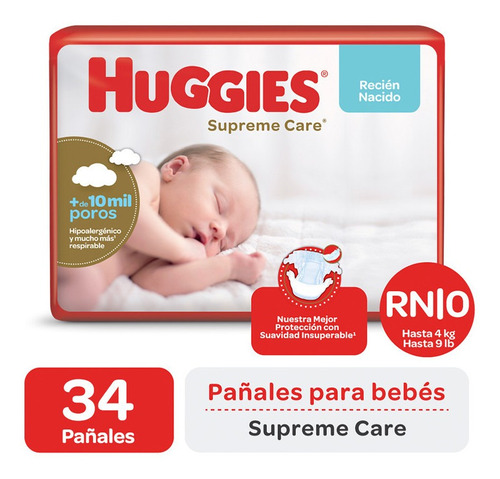 Pañales Huggies Supreme Care Megapack Rn P Género Sin Género Tamaño Recién Nacido (rn)