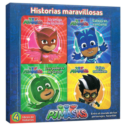 Libro Cuentos Acartonados Pjmasks Para Niños - 4 Tomos