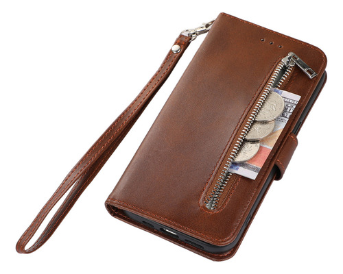 Funda Para Samsung Galaxy A7 2018/ A8 2018/ J4 2018, Funda Tipo Cartera Con Cierre, Correa Para La Muñeca, Función Atril