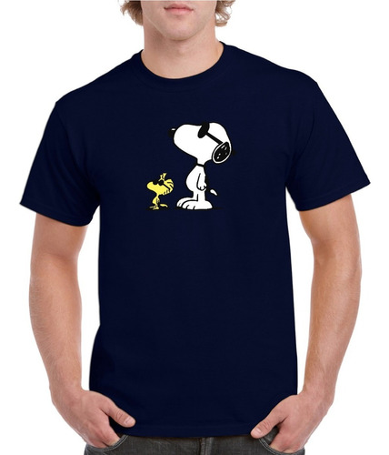 Polera Hombre Estampado Snoopy Lentes