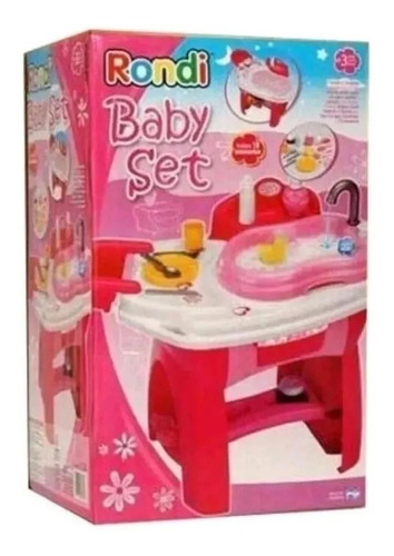 Juguete Baby Set Bañera Para Muñecas Rondi Con 18 Accesorios
