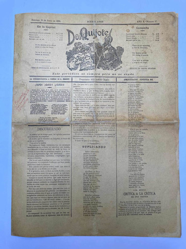 Periódico Don Quijote. Domingo 10 De Junio De 1894. Núm. 17.