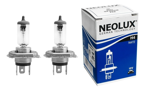 Par Lâmpada H4 Neolux 60/55w Bilux Farol Alto E Baixo 12v 