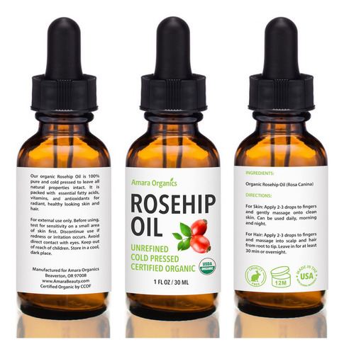 Aceite De Rosa Mosqueta Certificado Usda Orgánico 100% P